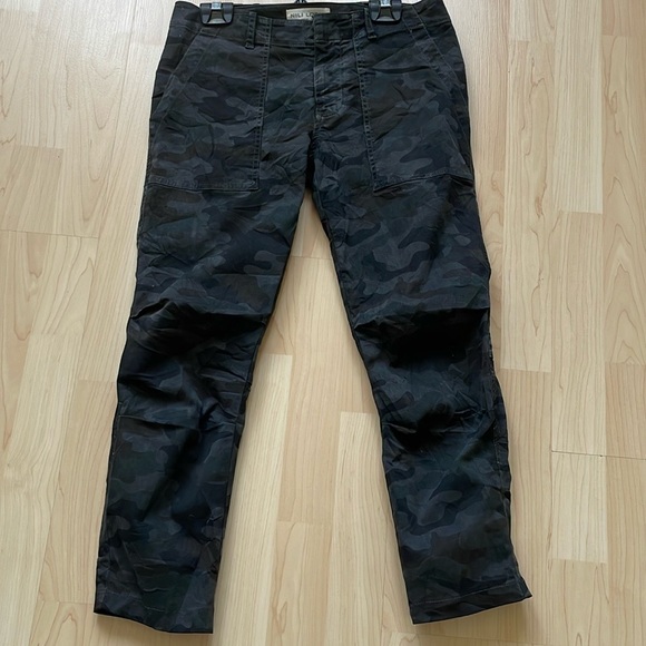 Nili Lotan Charcoal Camo Ankle Cropped French Military Pants Womens, size US 0 - Picture 3 of 14